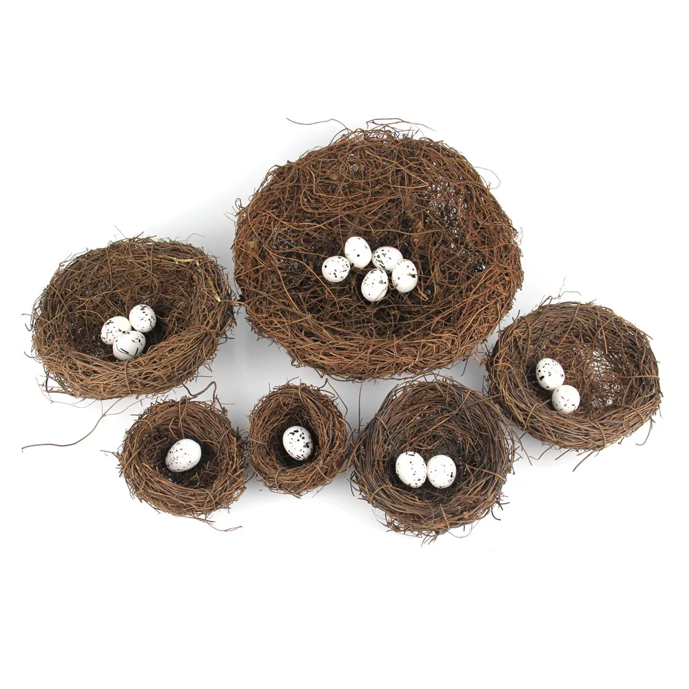 

6-25cm Nature Bird Nest Easter Decoration DIY Handmade Craft Birds Nest for Easter Eggs Easter Decor for Home Garden Decoration