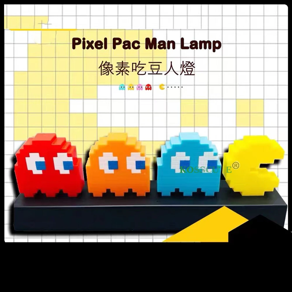 

Pac Man игровой светодиодный USB 3D ночник, декор для игровой комнаты, настольная музыкальная иллюзионная лампа, детский ночник для праздника, по...