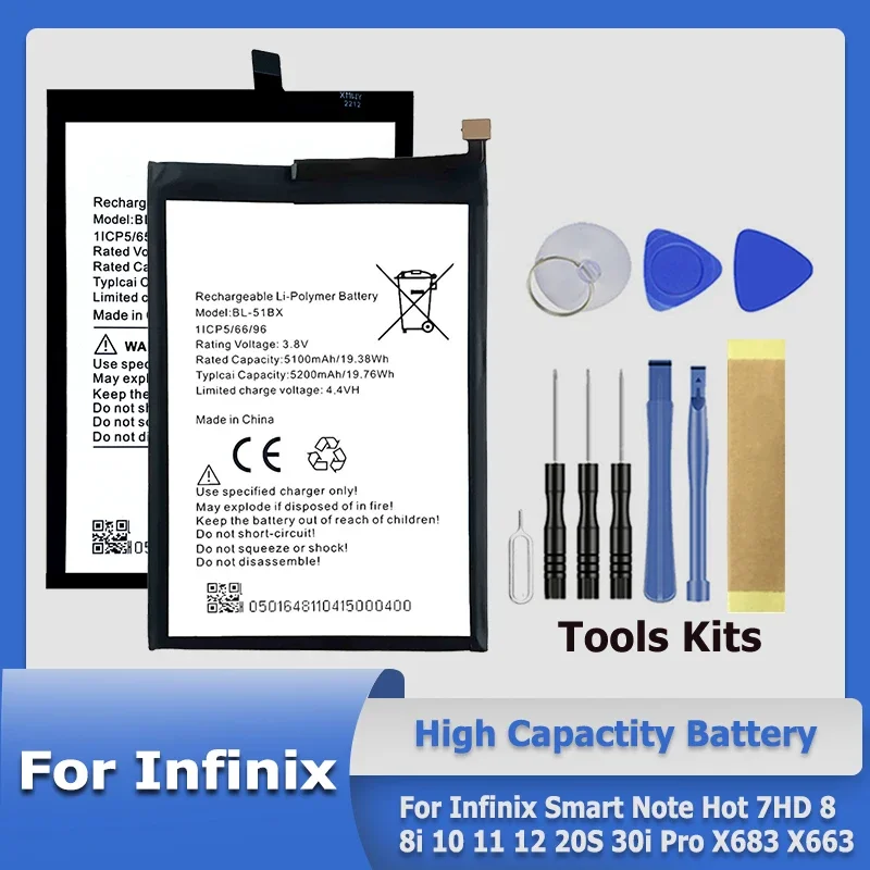 BL-49JX BL-51BX BL-49LX BL-49KX BL-49NX Новый аккумулятор для Infinix Note Hot 12 X692 X669 8 8i 10 11 20S 59 30i Pro smart 7