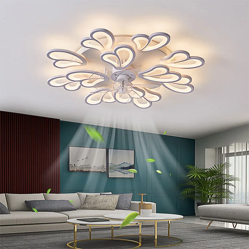 

Chandeliers Lights Led Art Pendant Lamp Ceiling Fan Modern Living Room Bedroom Dining Torch Multipoin Ventilador DeTecho
