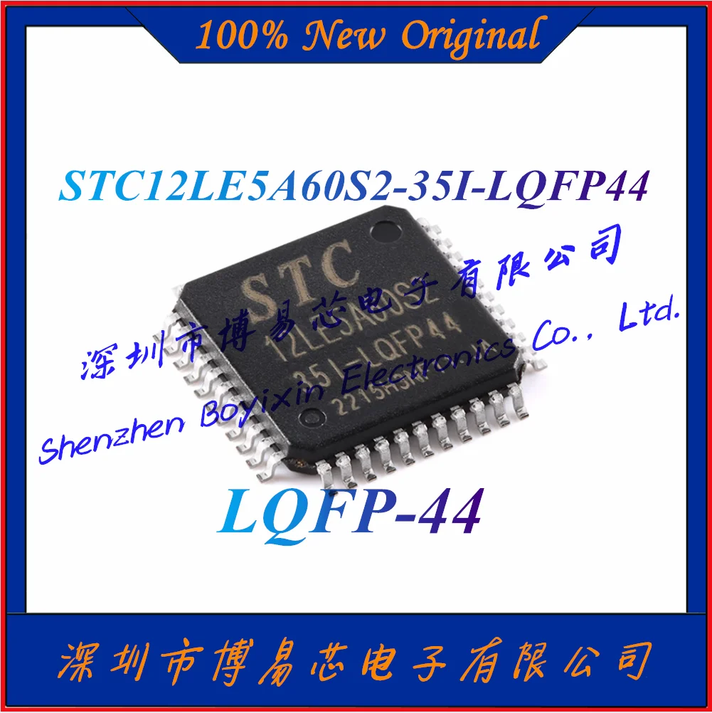 NEW STC12LE5A60S2-35I-LQFP44 CPU main frequency: 35MHz Voltage: 2.2V~3.6V Capacity: 60KB Total RAM capacity: 1.25KB LQFP-44