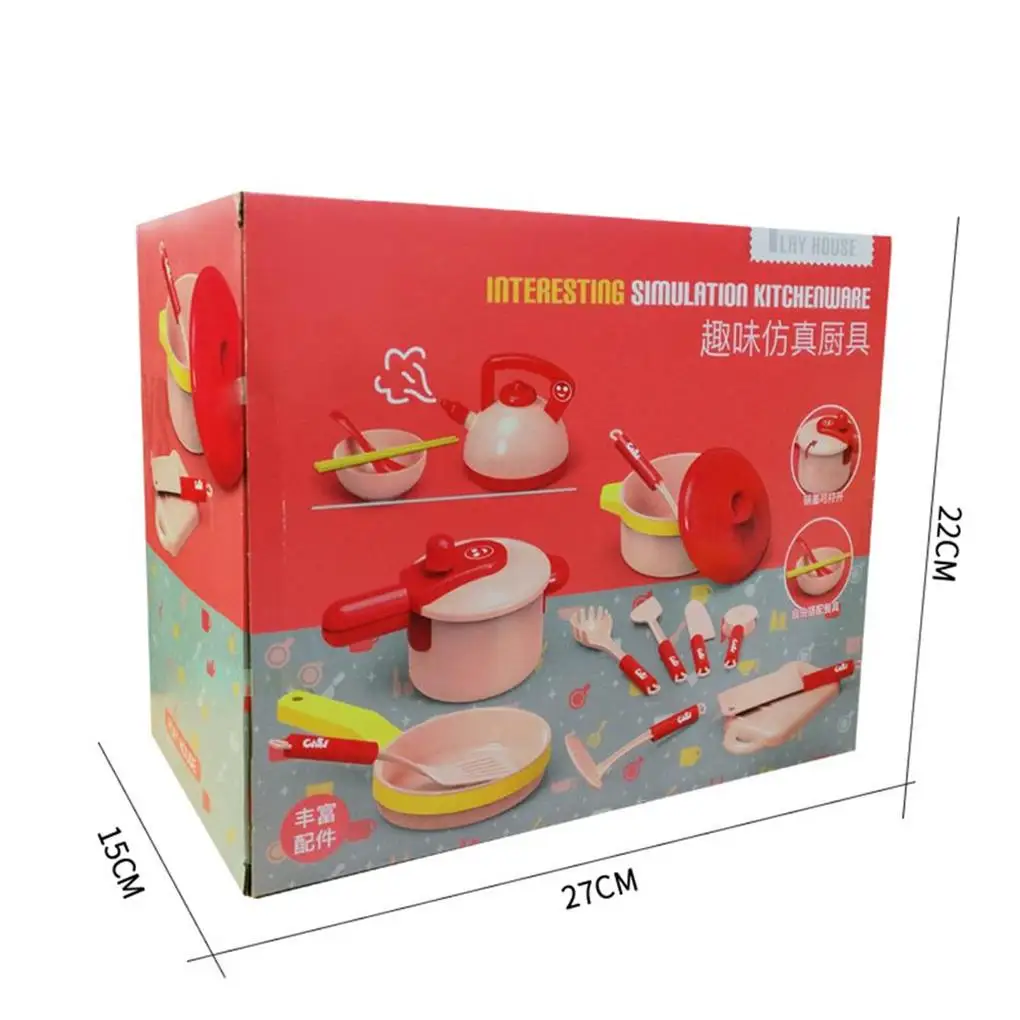 

Kitchenware Pretend Toy Set Interesting Interactive Playing Prop Cookware Plaything Simple Safe Simulation Toys Pink