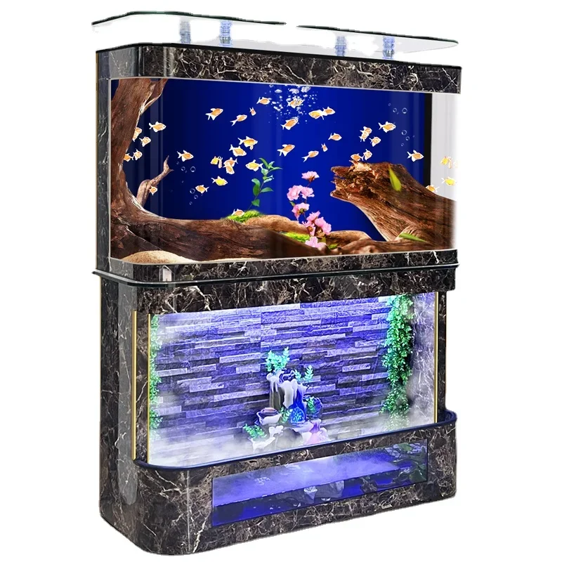 

Yy Fish Tank Home Living Room Large Vertical Glass Ecological Aquarium