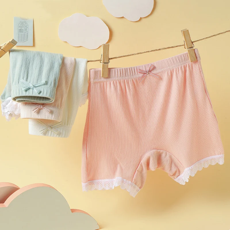 

Летние женские безопасные брюки, детское нижнее белье, леггинсы, шорты для девочек от 3 до 12 лет, детские пляжные шорты из модала и кружева