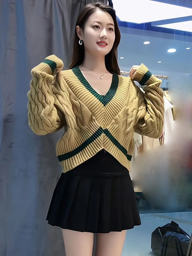 

2023 Women's Clothing V-neck loose short sweater
