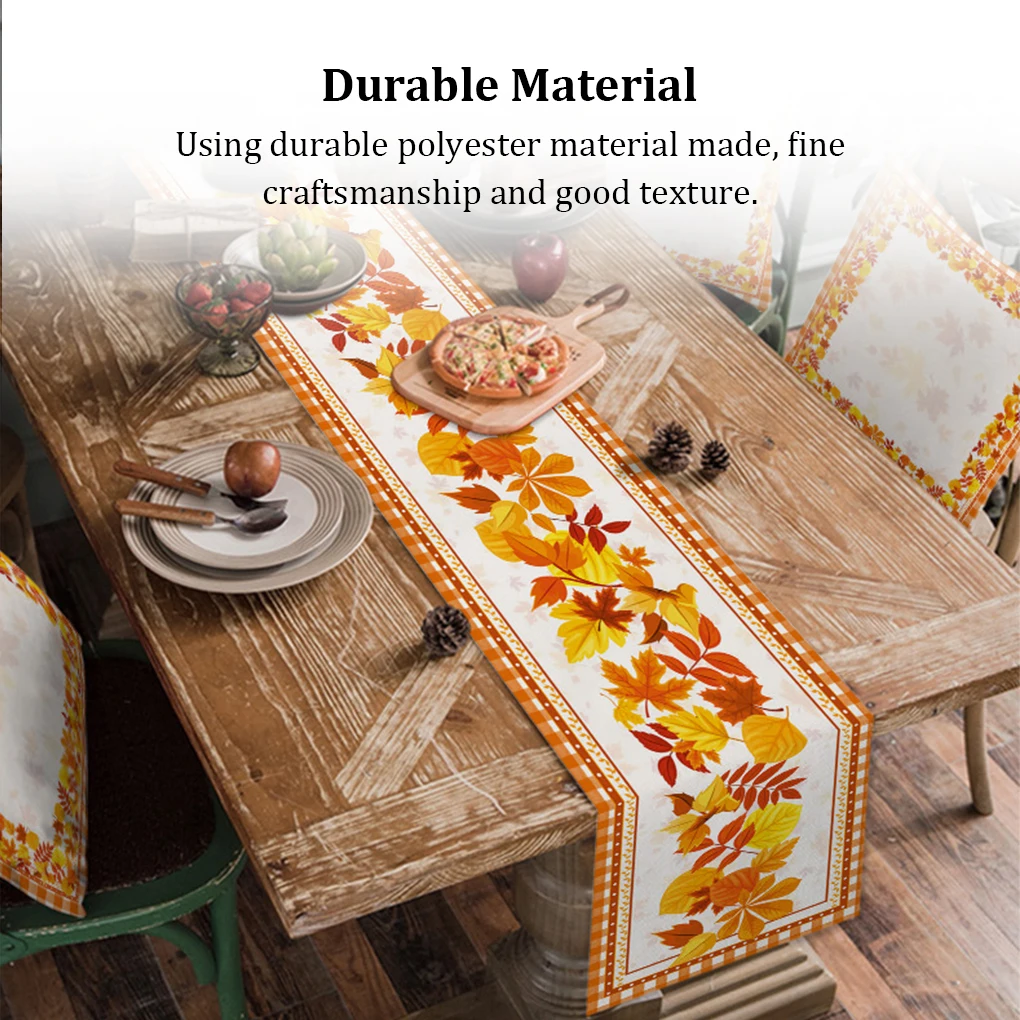 

Thanksgiving Table Runners Modern Polyester Dinner Tablecloth Desk Protector Garden Festive Decoration Type1 33 178cm