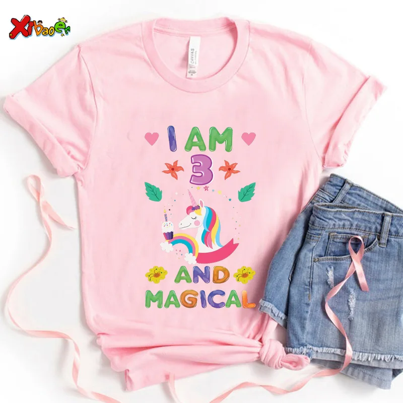 2022 Boys Girls Summer T Shirt Baby Children's Toddler Short Sleeve T-shirt Tops Cute Unicorn Cotton T-shirts 2-10 Years Old
