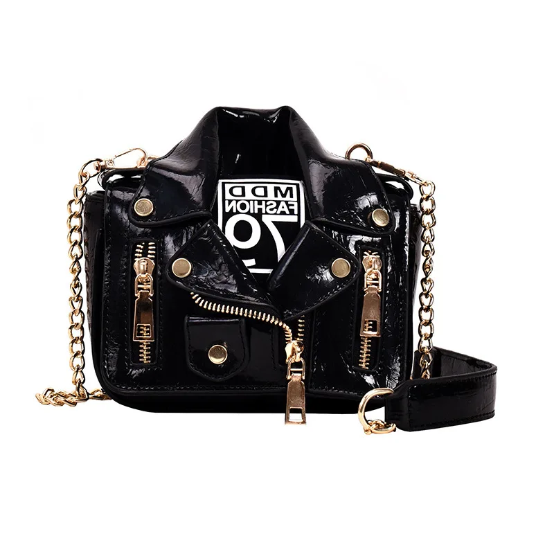 Lapel Uniform Zipper Bag Women's Crossbody Bag Personalized Tote Bag Soft Leather Clothes Funny Bag Girl New Shoulder