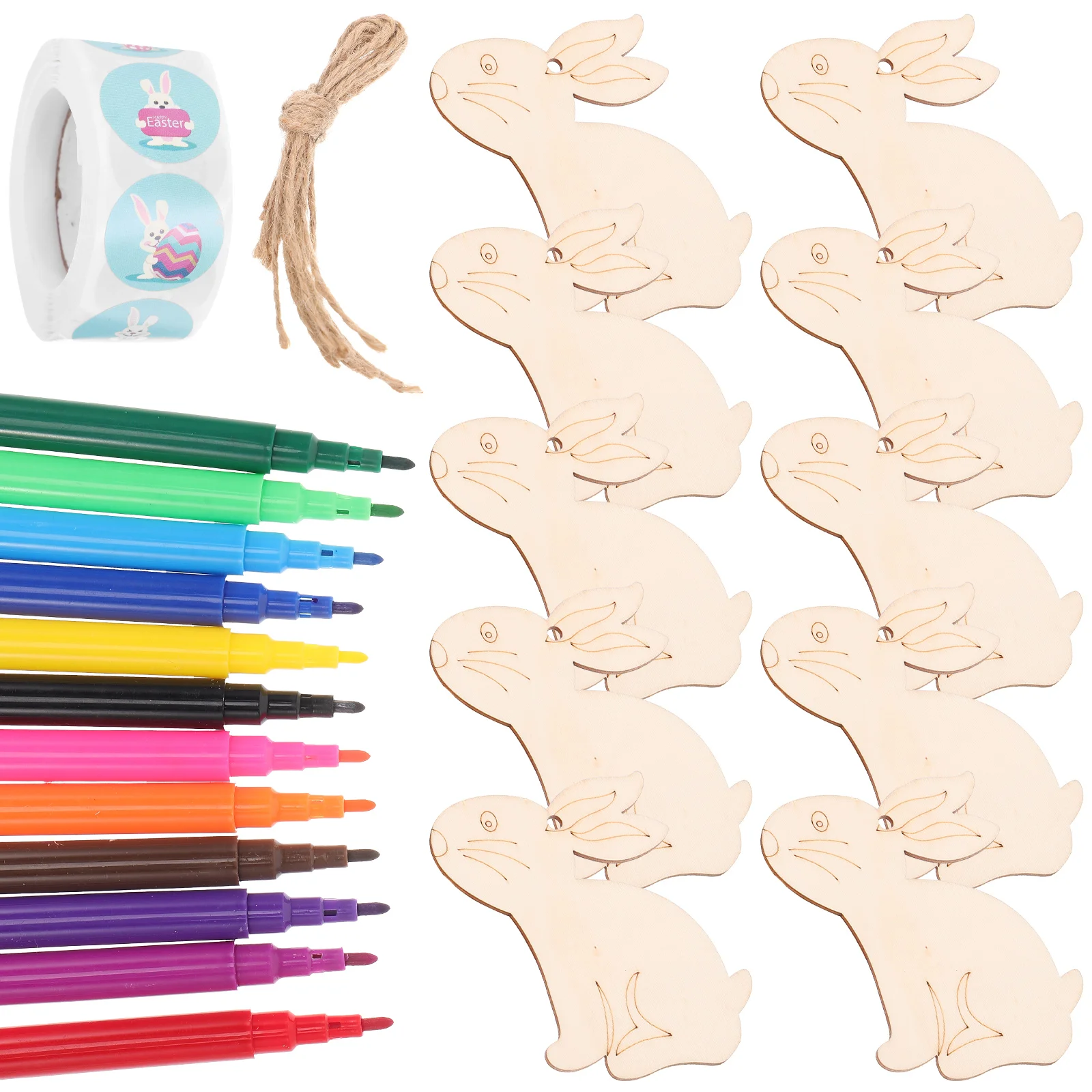 

Wooden Painting Toy Chips Decors Handmade Labels DIY Crafts Blank Cutouts
