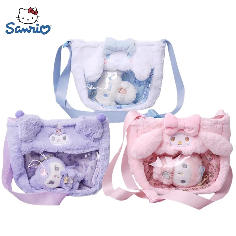 

Sanrio плюшевая сумка Kuromi рюкзак My Melody прозрачный Cinnamoroll сумка-мессенджер Лолита сумка через плечо макияж Девочка Аниме подарок