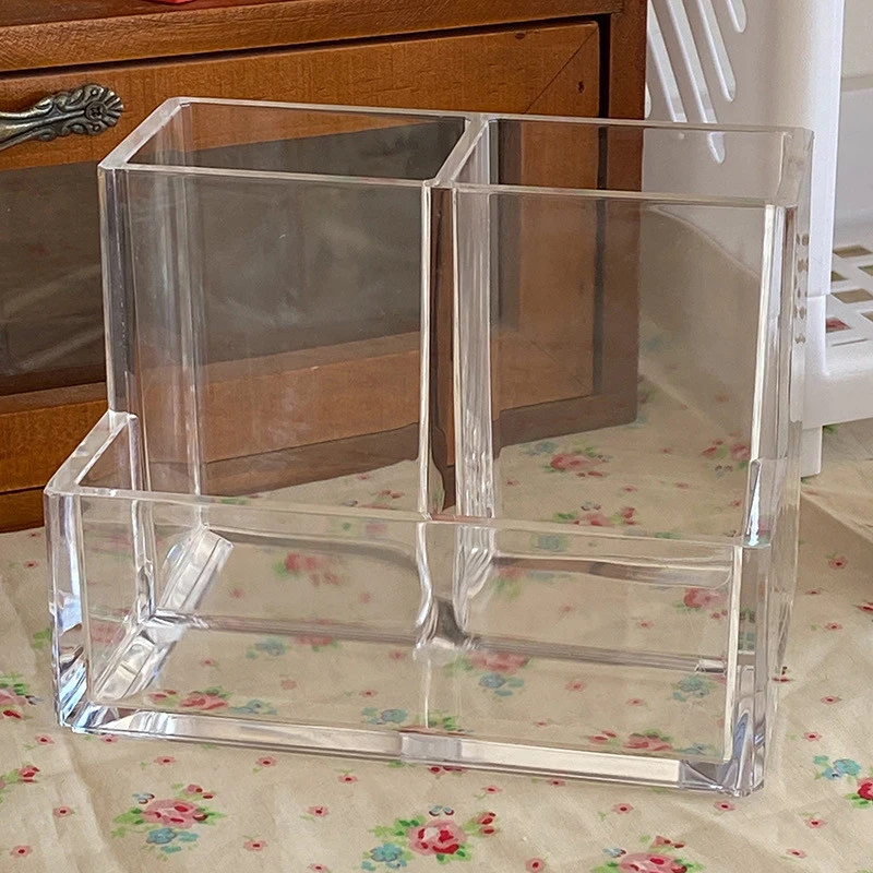 

Desktop Organzier Thick Transparent Acrylic Pen Holder Penholder Pencil Case Office School Stationary Desk Accessories