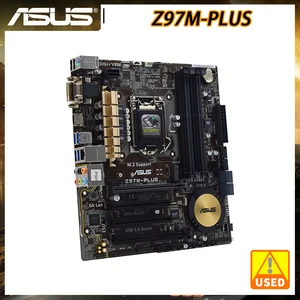 ASUS Z97M-PLUS 1150 Motherboard DDR3 Support Xeon E3 1270 V3 Core i7 4790K Cpus Intel Z97 32GB PCI-E 3.0 M.2 USB3.0 Motherboard