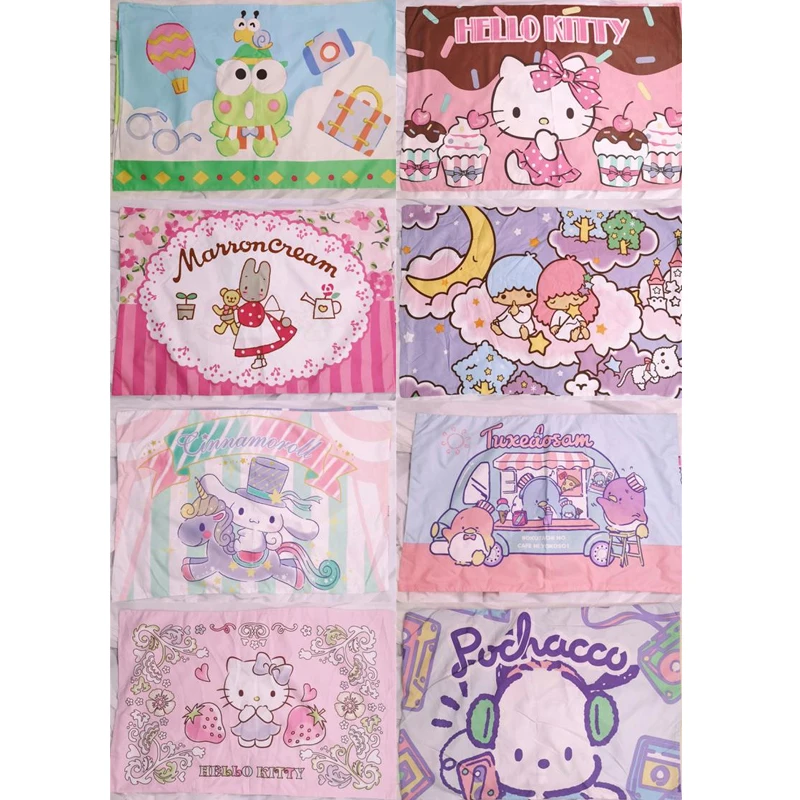 

Kawaii Sanrioed Mymelody Cinnamorol Pochacco Double-sided printing pillow case bed linings decorate birthday present