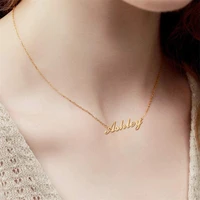 customized name necklace for women girl custom cute font nameplate necklaces stainless steel gold color jewelry birthday gift