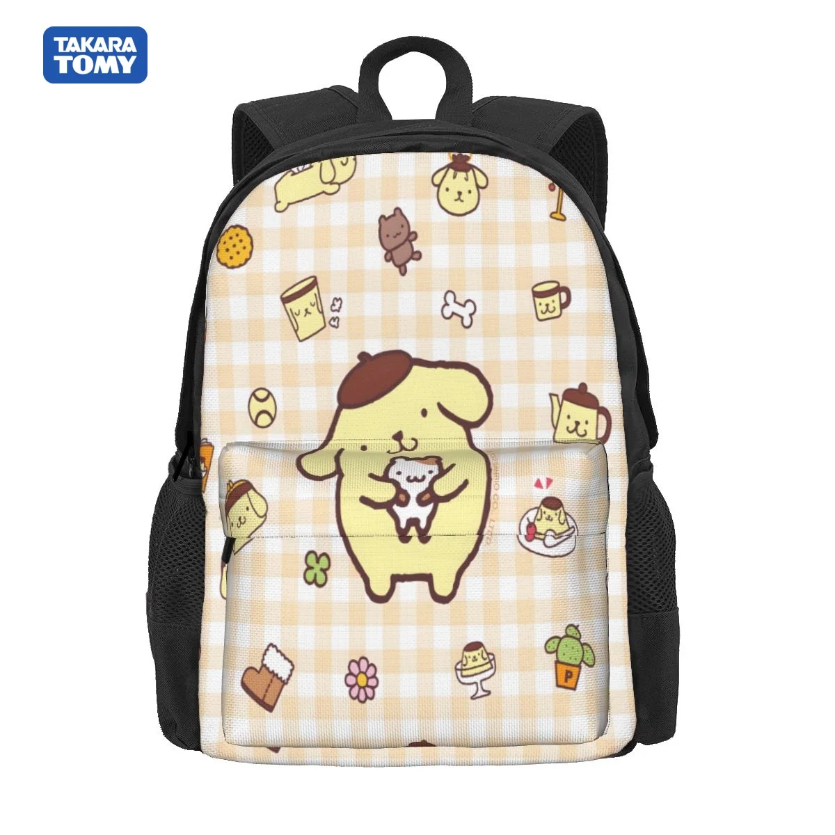 

Школьный рюкзак для мальчиков и девочек, аниме Sanrio Pompompurin, подарочные сумки