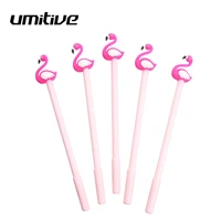 umitive 3 pcs 0 5mm pink flamingo gel pen cartoon neutral pens for girl gifts school office writing supplies stationery