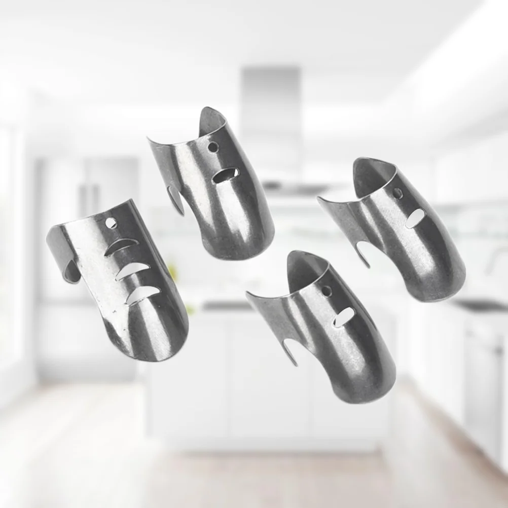 

4pcs Stainless Steel Finger Protectors Peanut Sheller Vegetable Nuts Peeling Finger Guard Kitchen Cutting Protection Tools