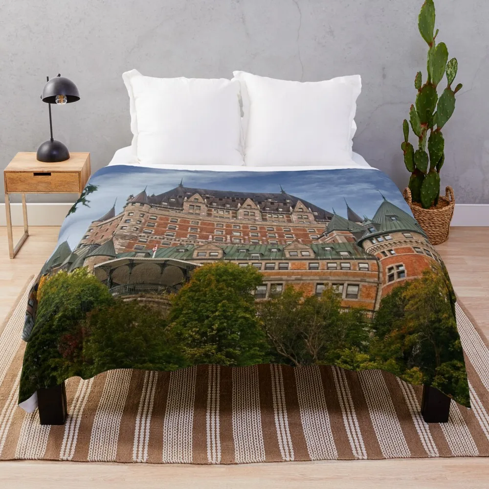 Chateau Frontenac Quebec Canada Throw Blanket warm winter Soft Big Blankets