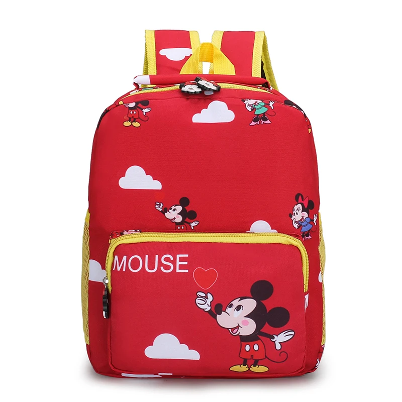 2022 New Disney Children's School Bag Mickey Mouse Print Backpack Kindergarten Cartoon Boys Girls Mickey Nylon Backpack