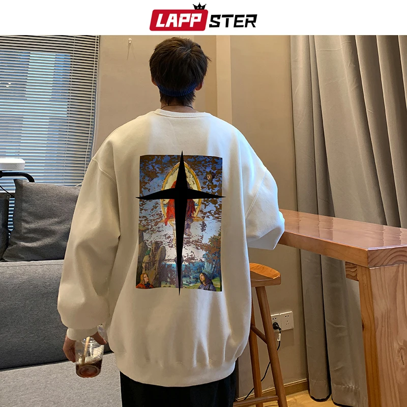 

Толстовка с капюшоном LAPPSTER Y2k в стиле Харадзюку, пуловер, осень 2022, Корейская уличная одежда, забавные свитшоты большого размера, черные винт...