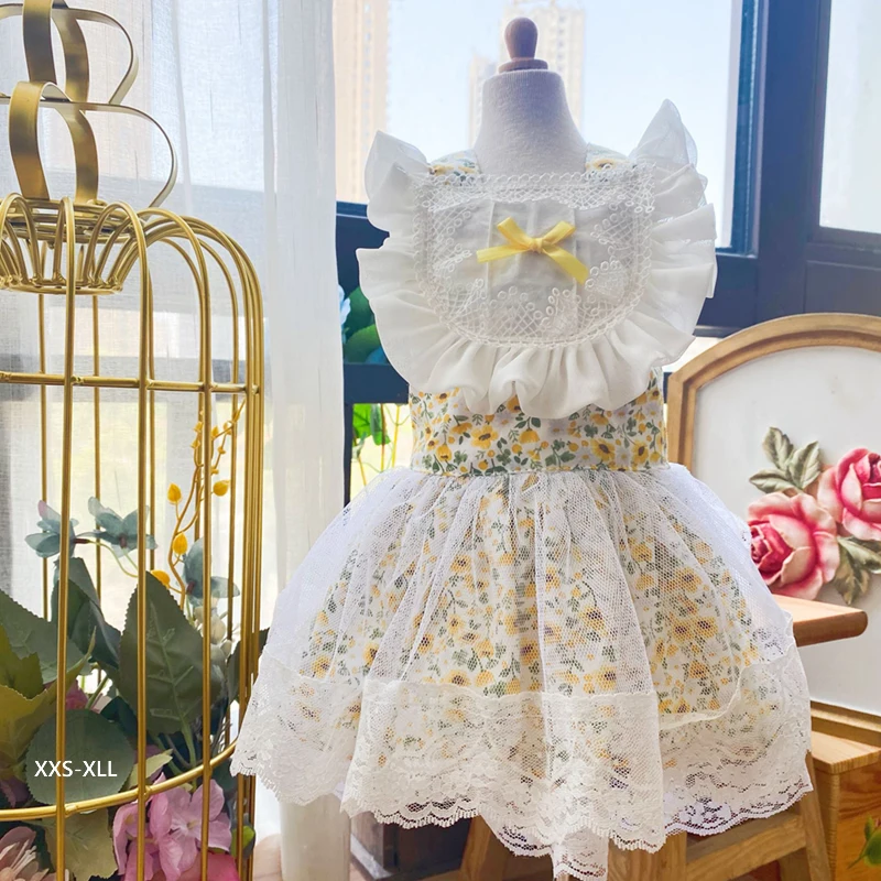 

Летняя одежда для собак, свадебное платье, юбка, одежда для щенков, подерганский пудель, корги, йоркширский Бишон, чихуахуа