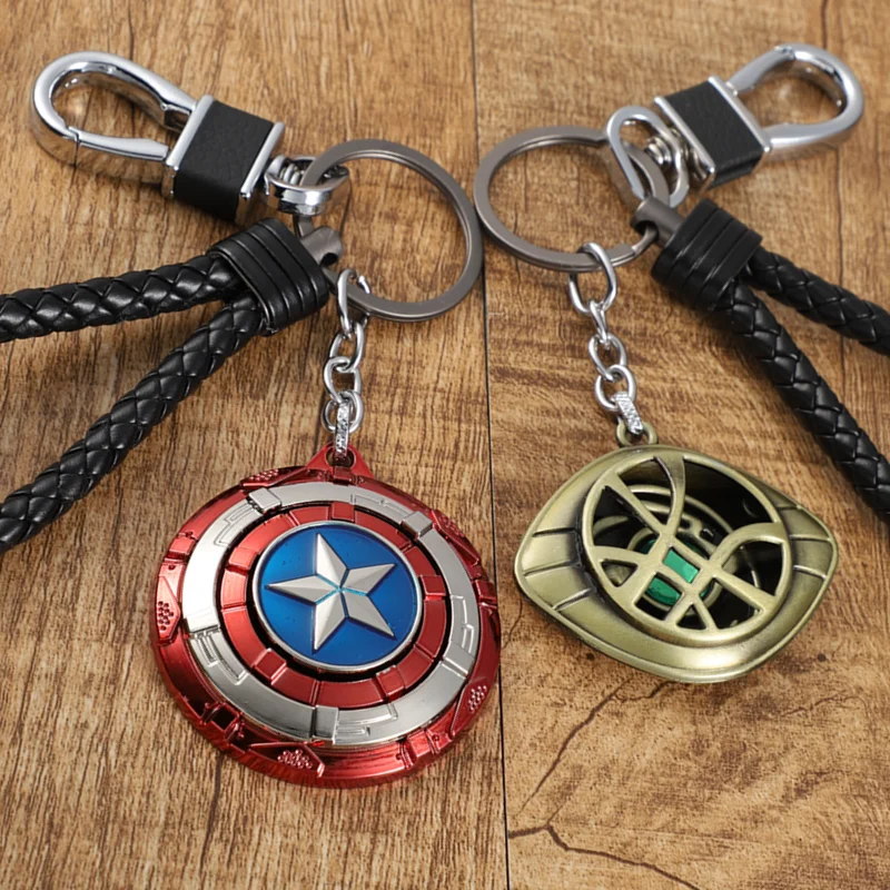 

Marvel Doctor Strange Eye of Agamotto Ironman Captain America Hulk Thor Superman Alloy Pendant Keychain Model Toys Gift Decorate