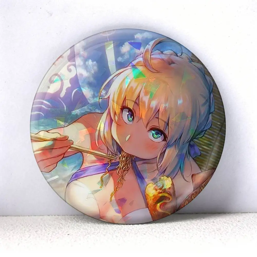 Фото Значки-броши Artoria Pendragon Saber Fate Stay Night FGO 75мм 44мм 25мм для рюкзаков и головных уборов №3