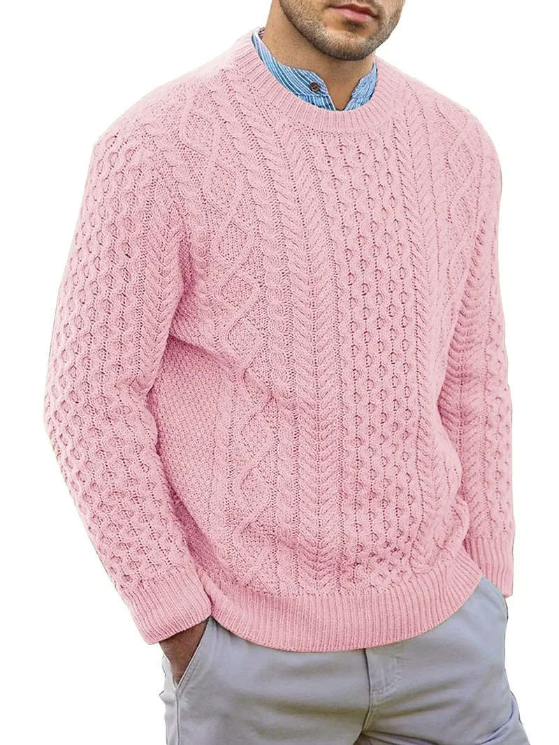 

Men Clothing Autumn Winter Fashion Men‘s Thicking Sweaters Casual O-Neck Solid Warm Slim Fit Knitted Sweater Shirt Male Pullover