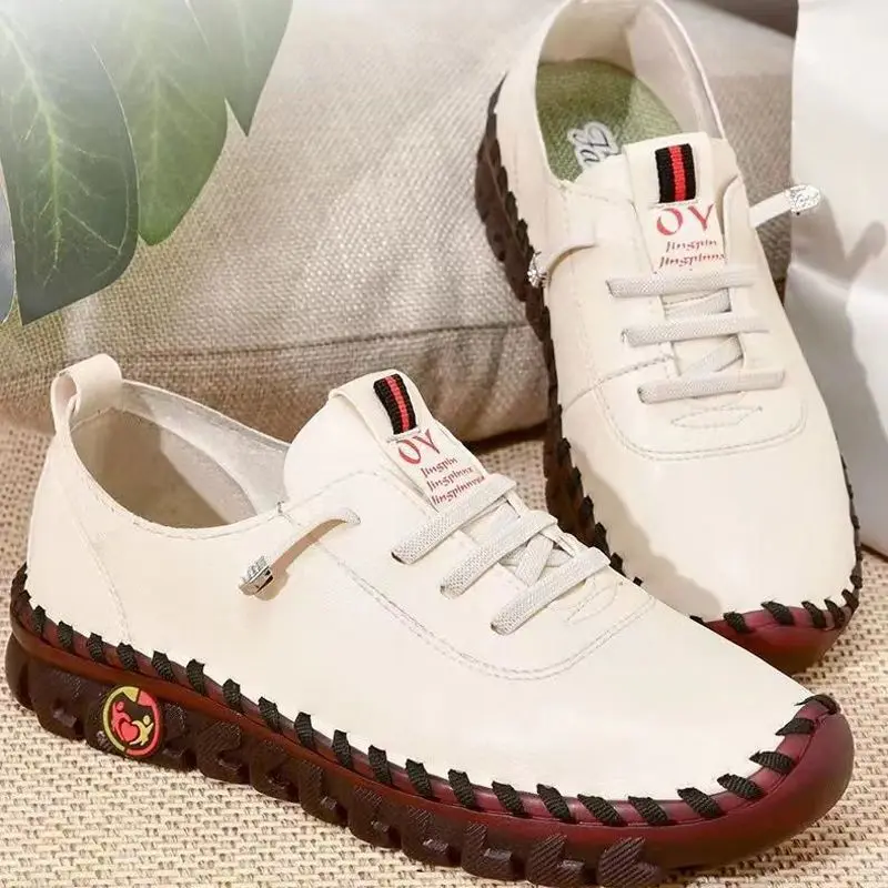 Fashion Mom Cozy Oxford Leather Moccasins Comfy Cushion Loafers Woman Spring Autumn Orthopedic Sneakers Ladies Flat tennis Shoes
