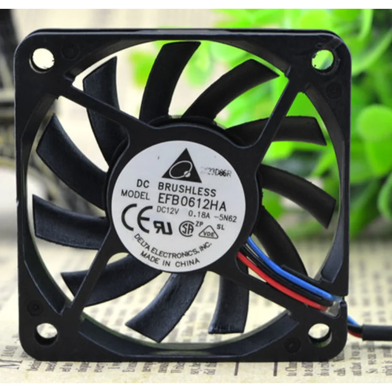 

SSEA New Fan For Delta EFB0612HA 12V 0.18A Ultra Thin Chassis Cooling Fan 6010 60*60*10mm