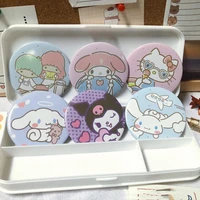 kawaii sanrio mirror hello kittys my melody kuromi accessories cute beauty cartoon anime make up portable toys for girls gift