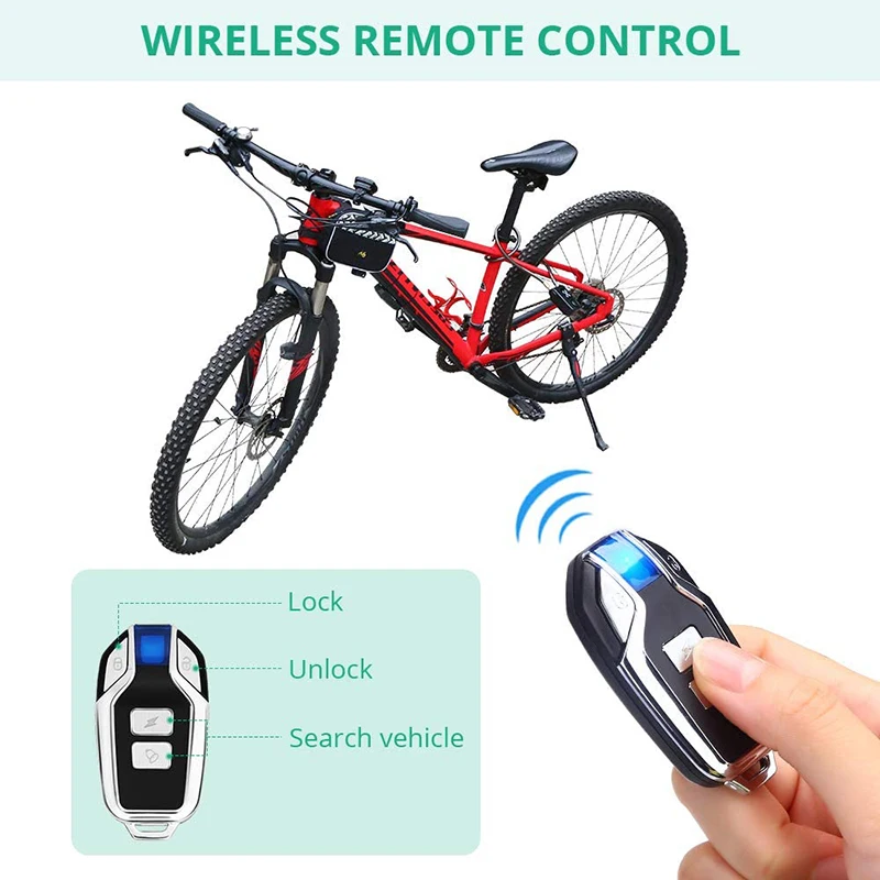 

Remote Control Anti-theft Vibration Alarm Lock System Bike Lock Alarm 4-digit Password Bike Lock Wireless Security Alarm 110db