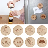 log art design screwdriver bottle opener lettering home decor fridge magnet refrigerator wooden personality message simple
