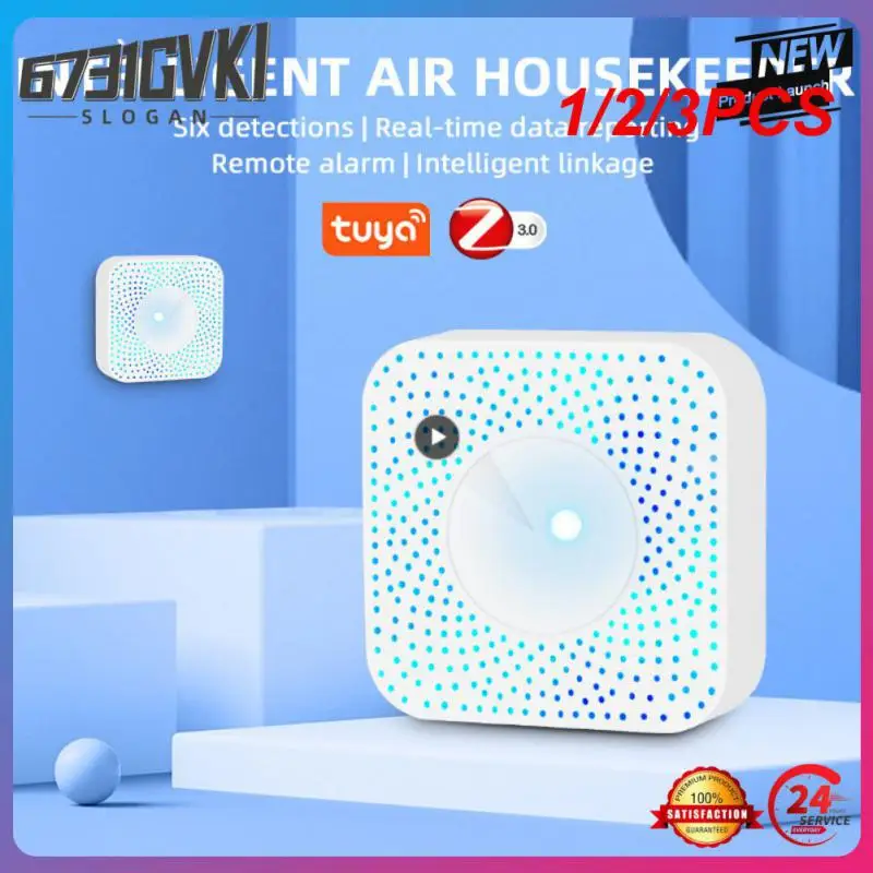 

1/2/3PCS Aubess Tuya Zigbee Smart Air Box Sensor For PM2.5/Formaldehyde/VOC/CO2 Temperature Humidity 6 In 1 Work With