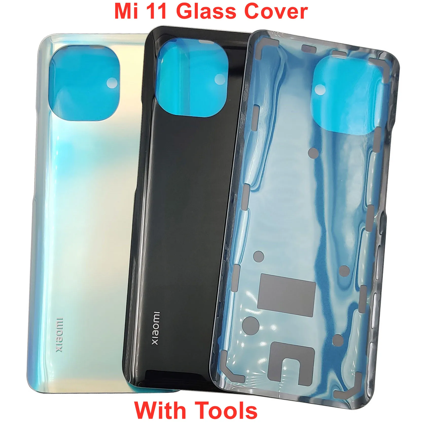 

For Xiaomi Mi 11 5G Glass Battery Cover Mi 11 Hard Back Lid Door Rear Housing Panel Case + Original Sticker Adhesive