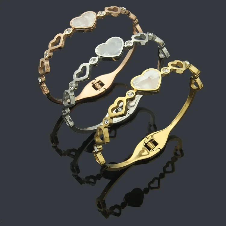 

Heart Stainless Steel Gold Silver Color Chain Bracelet For Women Classic Rust Proof Fashion Girl Wrist Jewelry Gift