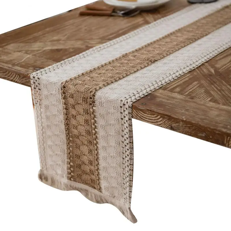 

Desk Decor Placemat Cotton And Hemp Table Cloth Hand Woven Table Runner Easter Kitchen Accessories Dining Table Runner Tablemat