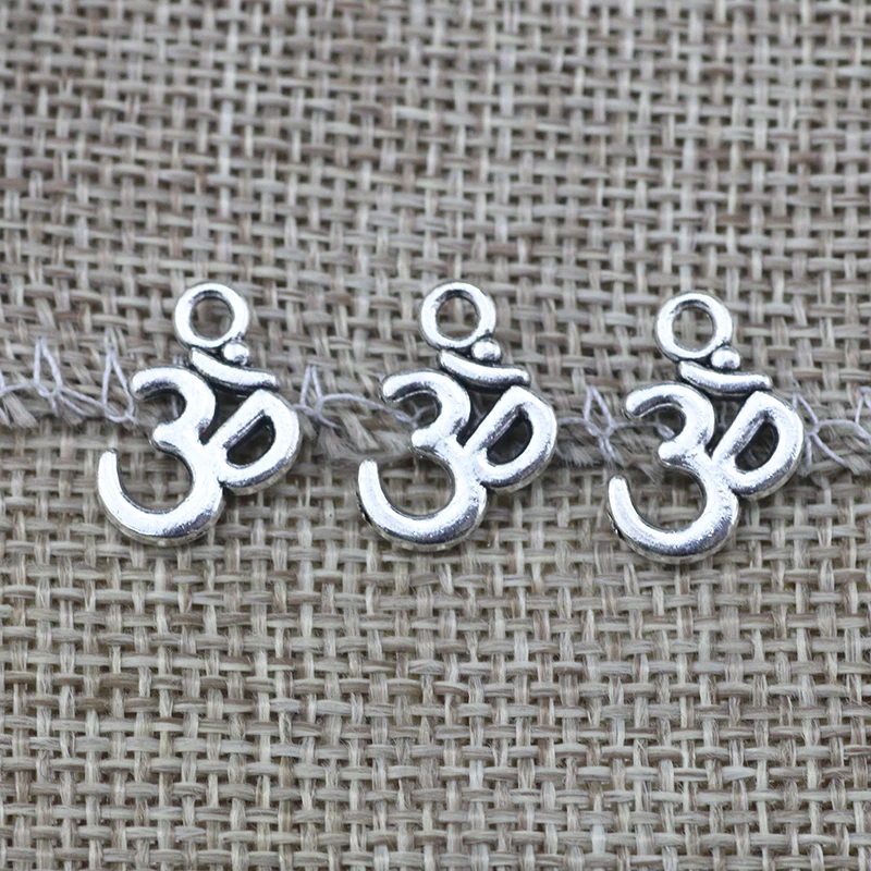 

40pcs Charms OM Sign Charm 16X11mm Antique Silver Yoga Om Pendants Jewelry Making DIY Handmade Craft