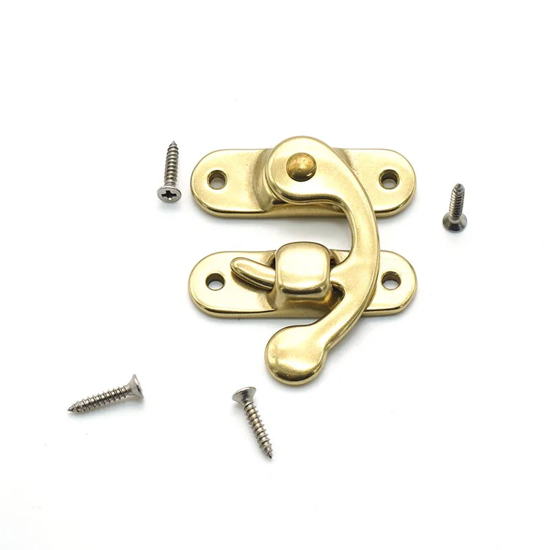 

10PCS Small Antique Metal Lock Decorative Hasps Hook Gift Wooden Jewelry Box Padlock With Screws For Furniture Hardware
