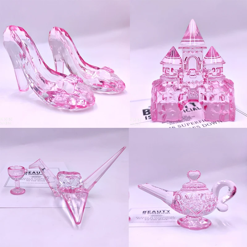

Big Imitation Fairy Tale Crystal Shoes Castle Fashion Princess Doll High Heels Sandals Toy Party Gift Wedding Christmas Decor