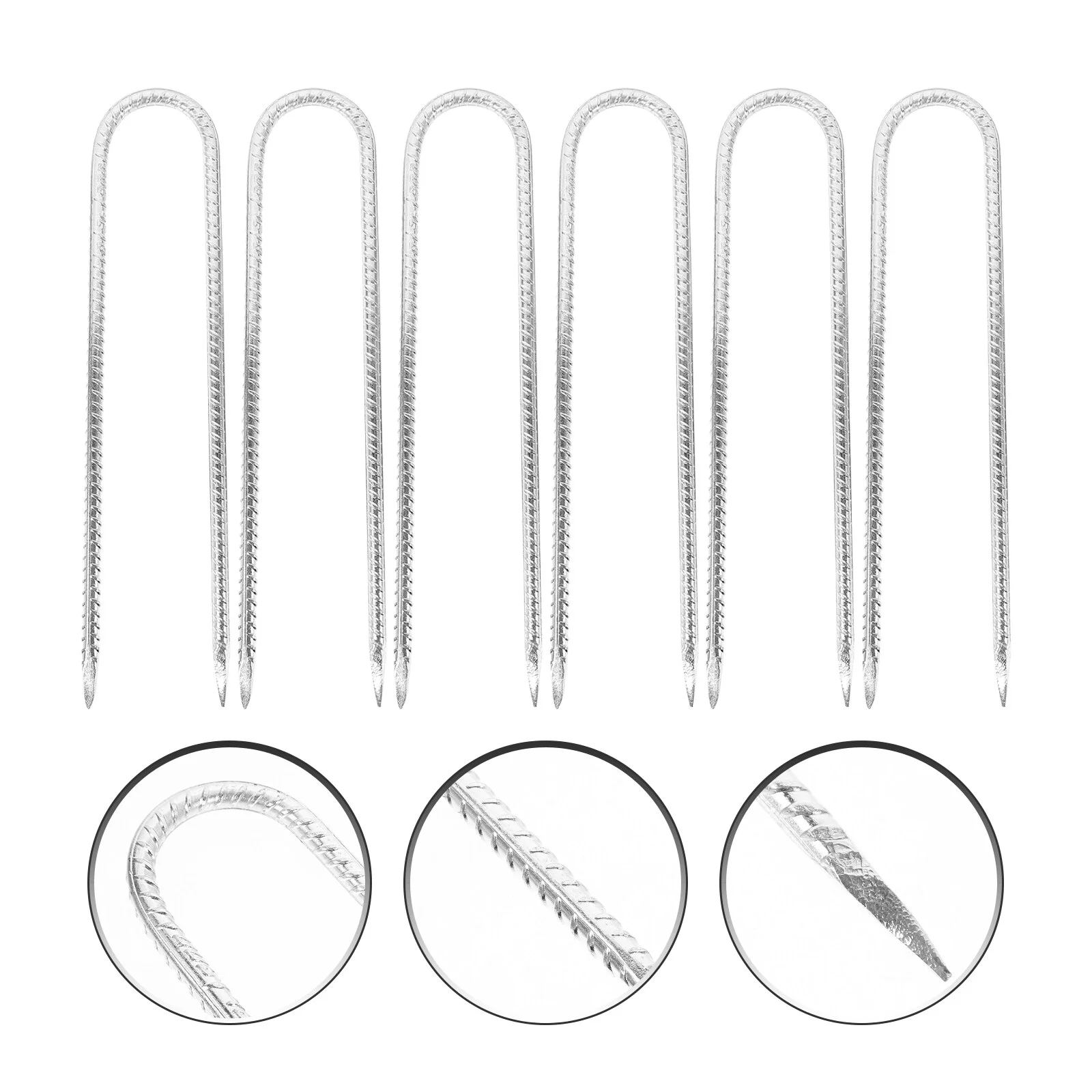 

U-pile DIY U-shaped Garden Stakes Landscape Nails Ground Bird Table Anchoring Pegs Lawn Fixing Tools Metal