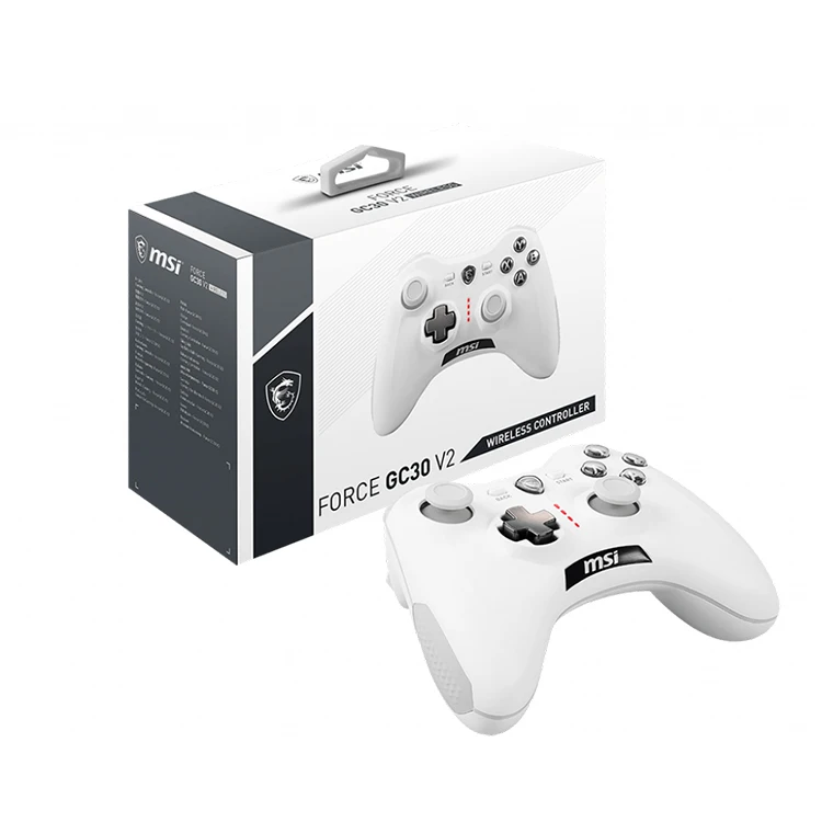 

MSI FORCE GC30 V2 WHITE Gaming Controller Supports PC and Android System Wired And wireless Gamepad PC360 Steam PS3 Games Gear