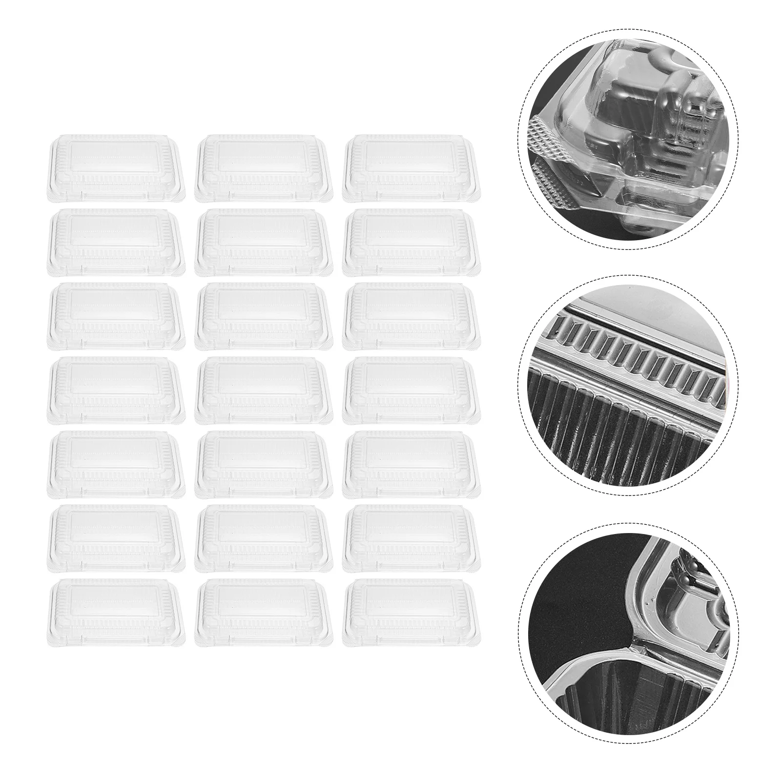 

100Pcs Transparent Fruit Boxes Portable Food Containers Disposable Sandwich Containers
