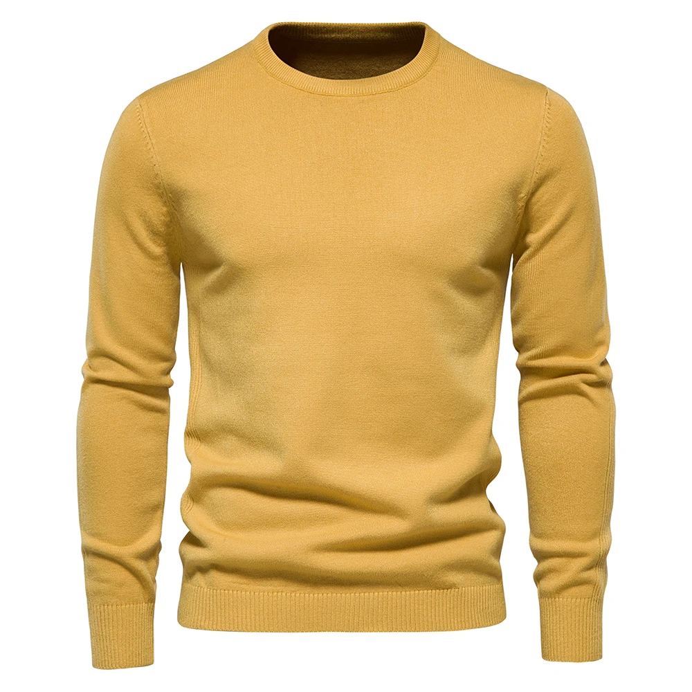 

2023 New Winter Thickness Pullover Men O-neck Solid Color Long Sleeve Warm Slim Sweaters Men Men's Sweater Pull Male Clothing