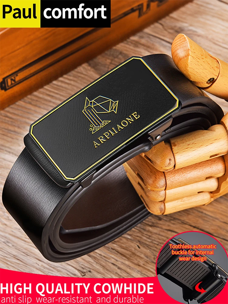 Мужские джинсы с автоматической пряжкой 12 созвездий из ПУ кожи