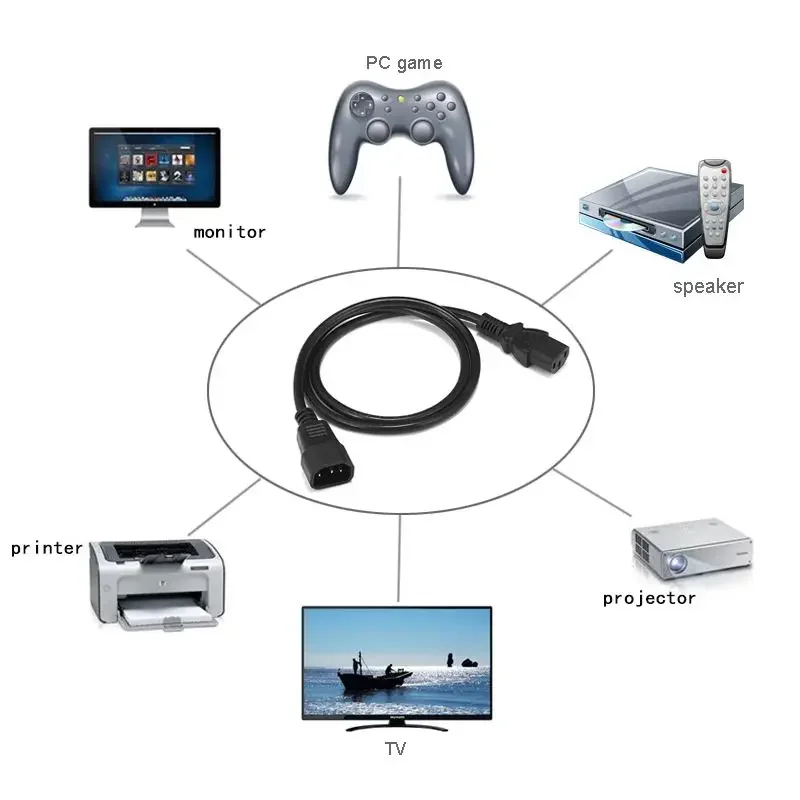 IEC C13 C14 Шнур питания 0 5 м/1 м/5 м Удлинительный кабель Кабель для PDU UPS сценического