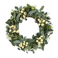 wreath decor door hanging garland ornament simulation leaf wreath artificial plant home party christmas decoration