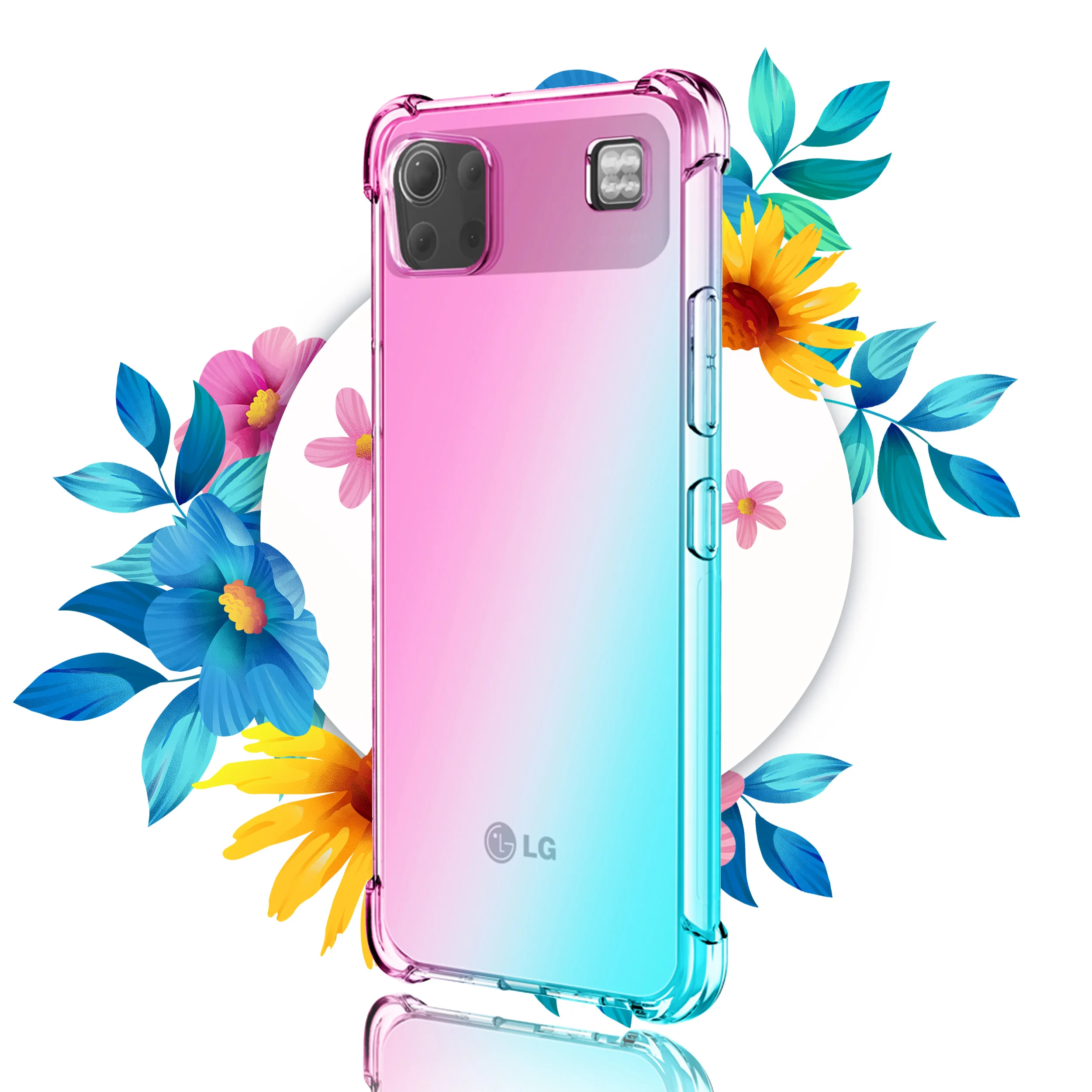 

For LG Stylo 7 K92 K52 Q52 K62 K42 K71 K50S K40S K22 plus K62 plus LG Velvet 5G Phone case,Gradient Soft TPU Bumper Slim Cover