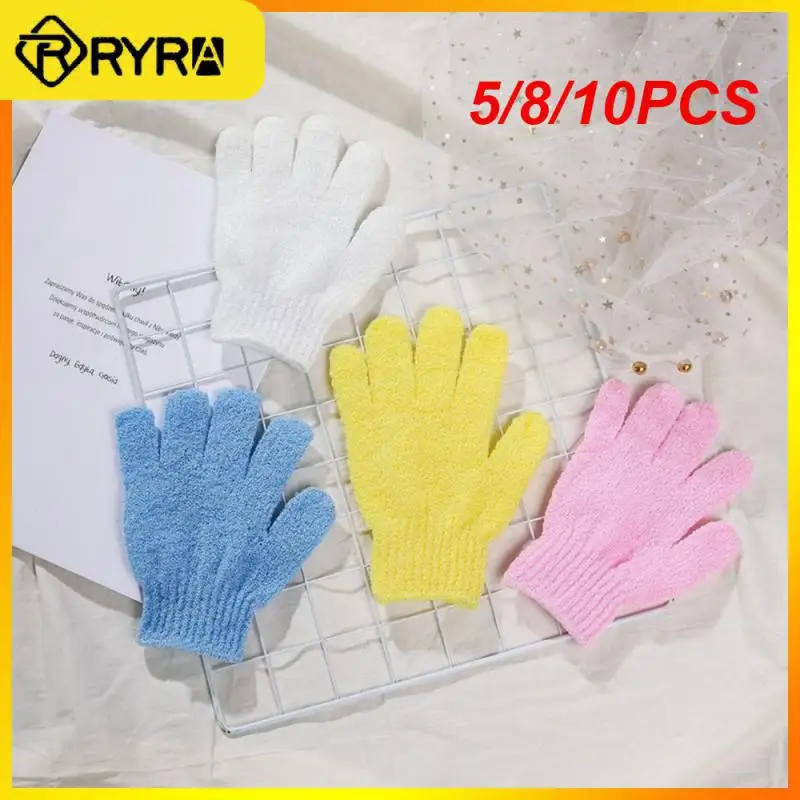 

5/8/10PCS Bath Sponge Spa Body Wash Children Home Supply Mitt Glove Elastic Wipe Back Five Fingers Bath Gloves Body Scrub Gloves