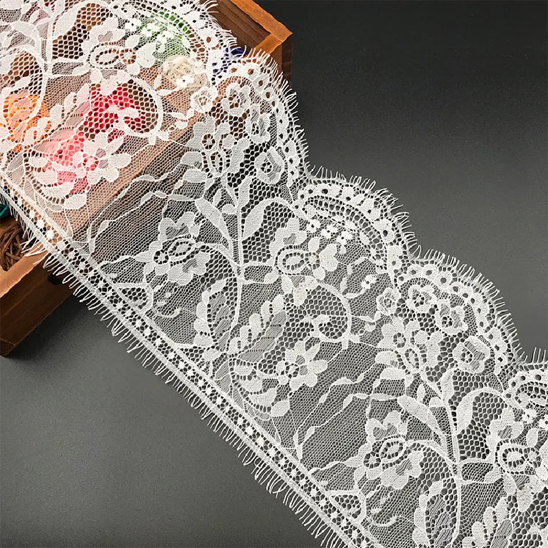 

17Cm Eyelash Lace Trim With Nylon Silk Bridal Single-Sided Fringe For Clothing Curtain Accessories And Diy Sewing Supplies